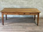 Antieke boerentafel - 200 x 86 cm + 78 cm hoog / 1lade, Ophalen of Verzenden