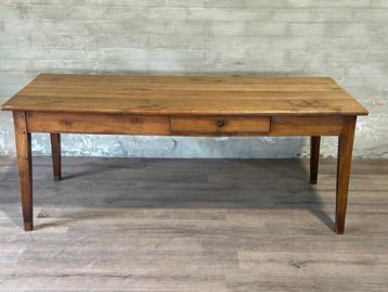 Antieke boerentafel - 200 x 86 cm + 78 cm hoog / 1lade beschikbaar voor biedingen