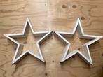 2 houten sterren wit 30 cm, Ophalen of Verzenden, Zo goed als nieuw