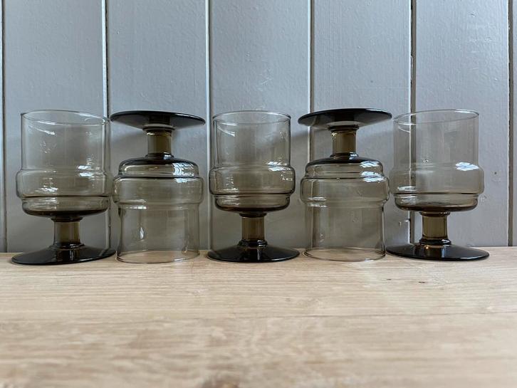 Vintage Willem Heesen fumé witte wijn glazen Aruba 1966, Verzamelen, Glas en Borrelglaasjes, Zo goed als nieuw, Overige typen