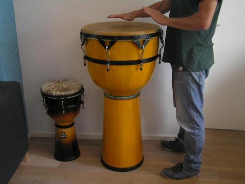 Unieke XXXL Djembe Meinl 108cm, met nieuw vel 53cm, 21 kg, Muziek en Instrumenten, Percussie, Zo goed als nieuw, Trommel, Ophalen