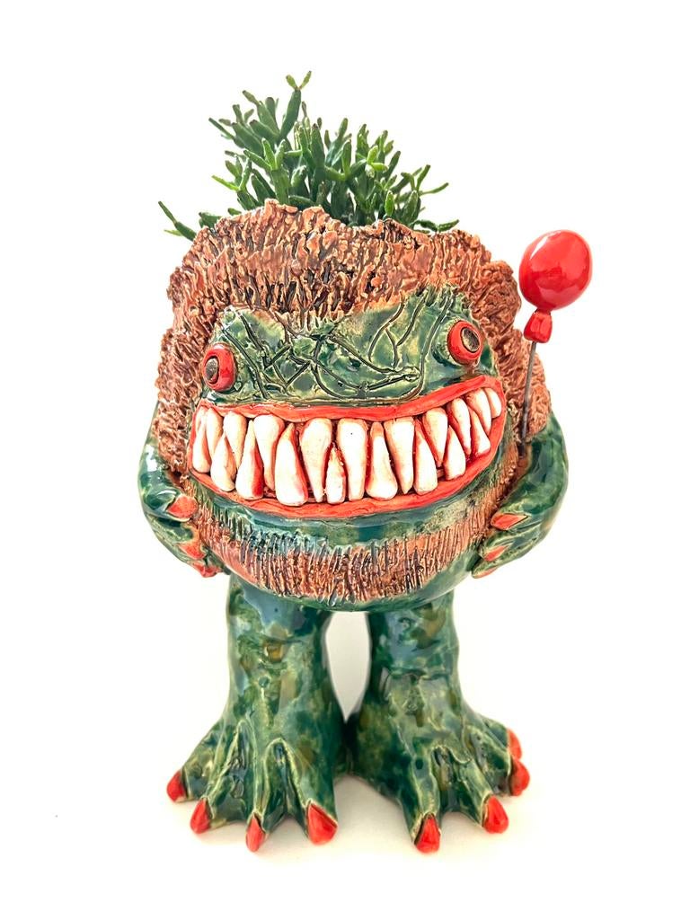 Bloempotje monstertje met ballon, Ophalen of Verzenden