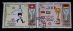 2 Postzegels / BLOK SHARJAH 1972 WK Voetbal München, Ophalen of Verzenden, Gestempeld, Sport