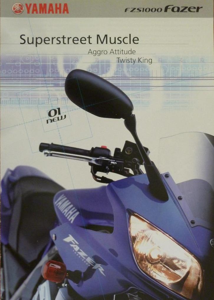 Folder YAMAHA FZS 1000 Fazer 2001, Motoren, Handleidingen en Instructieboekjes, Yamaha, Ophalen of Verzenden