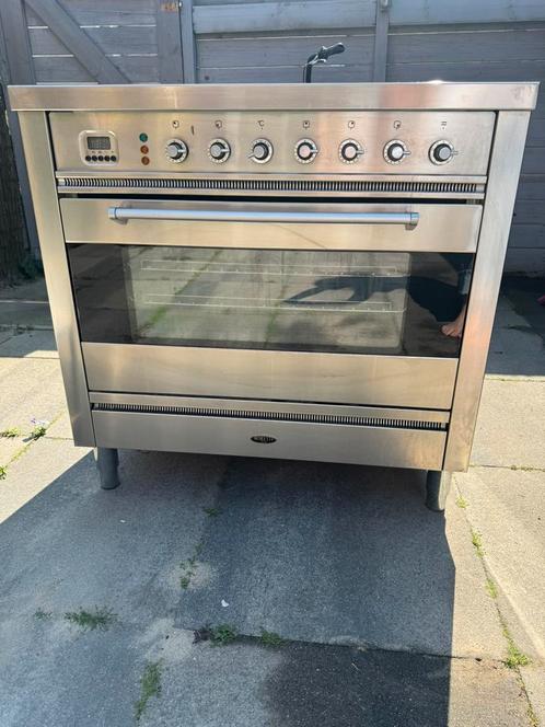 Boretti oven met inductie 90x90, Witgoed en Apparatuur, Fornuizen, Gebruikt, Vrijstaand, Inductie, 5 kookzones of meer, 90 tot 95 cm