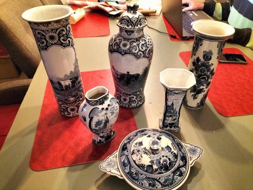 Kast stel Delft Blauw, Antiek en Kunst, Ophalen of Verzenden