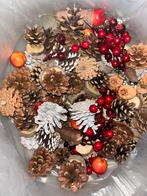 Pakket winterdecoratie dennenappels rode berries, Ophalen of Verzenden, Zo goed als nieuw