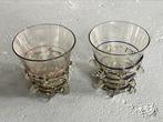 2x JEF Berkemeyer glas 7cm glazen gemerkt Novy Bor, Ophalen of Verzenden