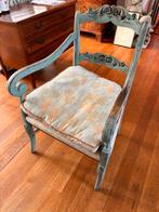 Brocante dames stoel, Huis en Inrichting, Ophalen, Gebruikt, Blauw, Eén