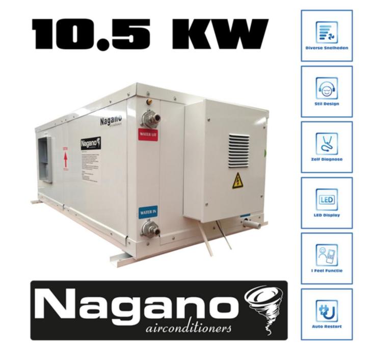 Nagano 10.5 kW Airconditioner, Witgoed en Apparatuur, Airco's, Nieuw, 100 m³ of groter, 3 snelheden of meer, Koelen en Ontvochtigen