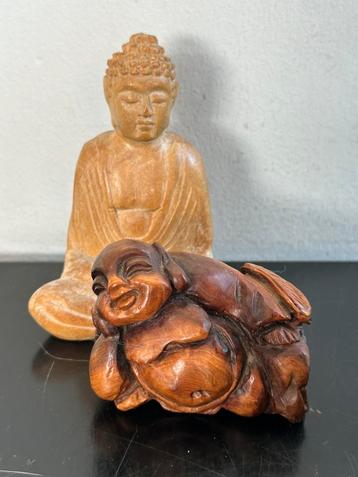 Houtsnijwerk boeddha  beeldjes 4.5/8.5 cm beschikbaar voor biedingen