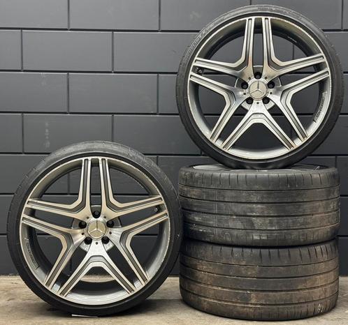 21 inch Mercedes S-Klasse W221 AMG 5x112 ET45 10J Michelin, Auto-onderdelen, Banden en Velgen, Banden en Velgen, Zomerbanden, 21 inch