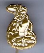 Broer Konijn wit op koper strip speldjes ( R_075 ), Verzenden, Nieuw, Figuurtje, Speldje of Pin