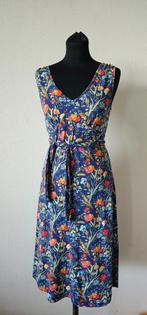 blauw bloemprint jurk van king louie maat m (29625), Verzenden, Maat 38/40 (M), Blauw, Knielengte