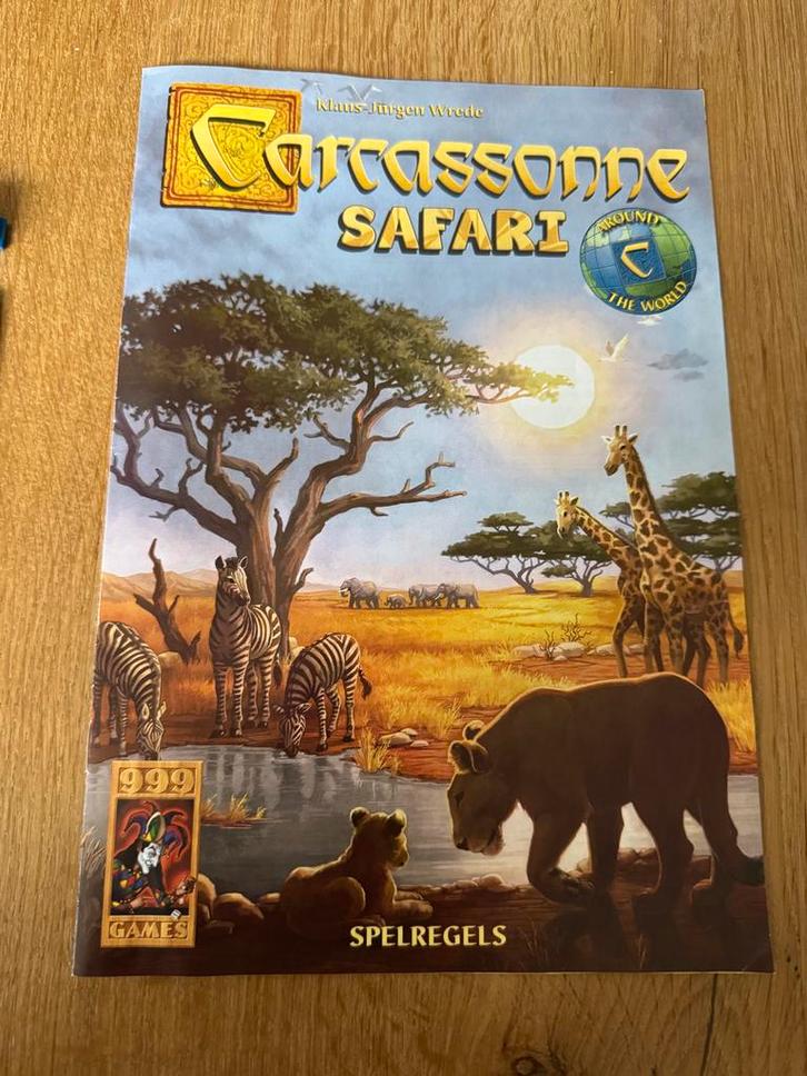 Carcassonne Safari - In Perfecte Staat!, Hobby en Vrije tijd, Gezelschapsspellen | Bordspellen, Zo goed als nieuw, Een of twee spelers