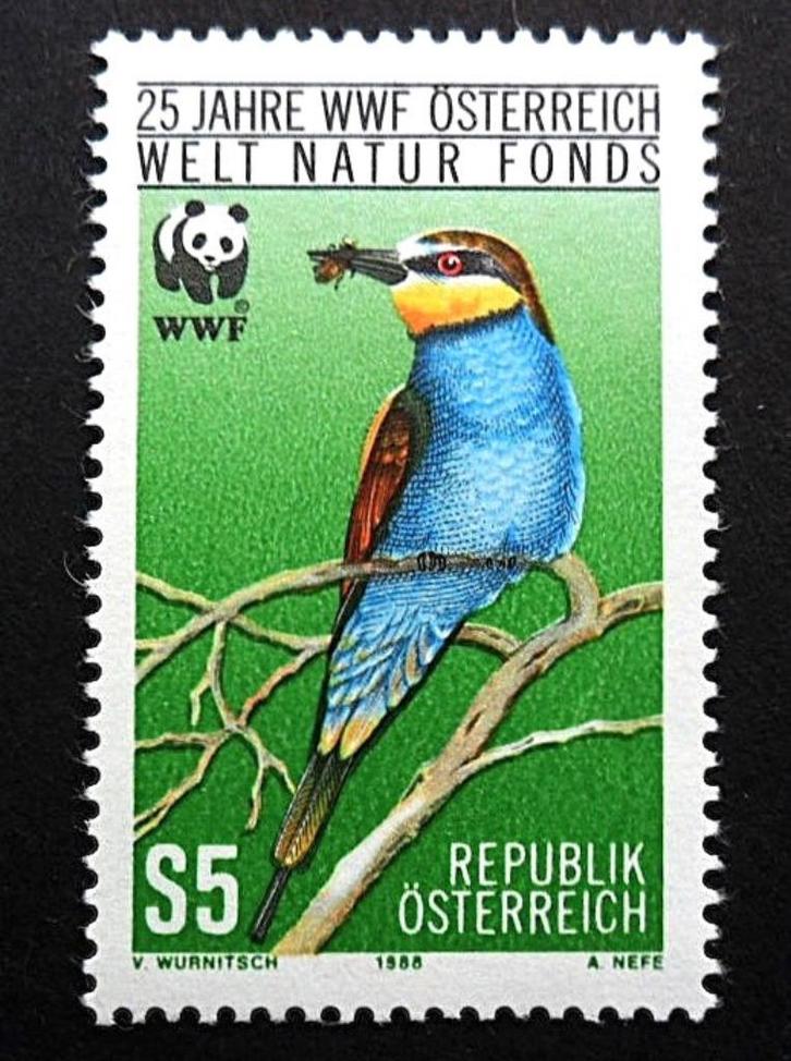 Oostenrijk - vogel - Europese Bijeneter - WWF 5S luxe postfr, Postzegels en Munten, Postzegels | Thematische zegels, Postfris