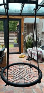 Vogelnestschommel netschommel zwart stalen frame, Ø 93cm, Ophalen, Zo goed als nieuw, Schommel