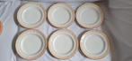 6 Wellington dessertborden Petrus Regout oranje rand, Antiek en Kunst, Antiek | Servies los, Ophalen of Verzenden