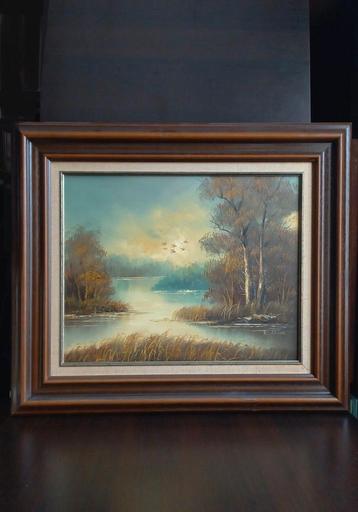 Schilderij landschap olieverf op doek .nr 2 beschikbaar voor biedingen