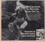 Retro reclame 1975 Nutricia Bambix bokje springen, Verzamelen, Overige typen, Ophalen of Verzenden