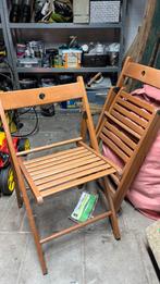 2 Houten Klapstoelen ZGAN, Ophalen, Twee, Bruin, Zo goed als nieuw
