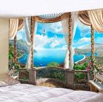 Balkon Uitzicht Op Zee Wandkleed / 3D Wand Kleed Muurkleed, Verzenden, Nieuw, Rechthoekig