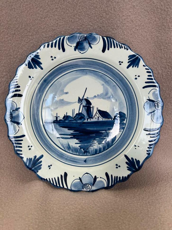 Delfts Blauw Wandbord Molen Handgeschilderd Nederland, Antiek en Kunst, Antiek | Wandborden en Tegels, Ophalen of Verzenden