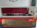 Vrachtauto met 2 containers, Hobby en Vrije tijd, Modelauto's | 1:50, Ophalen of Verzenden, Gebruikt, Bus of Vrachtwagen