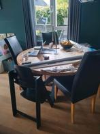 6 zwarte eetkamerstoelen Goossens, Ophalen, Gebruikt, Zwart, Hout