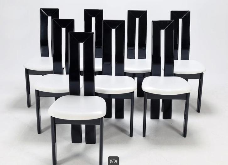 8 Zeldzame vintage luxe Italiaanse eetkamerstoelen, Huis en Inrichting, Stoelen, Zo goed als nieuw, Vijf, Zes of meer stoelen