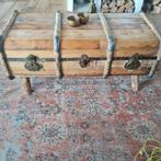 salontafel bijzettafel houten reiskoffer, Ophalen, Gebruikt, 50 tot 100 cm, 50 tot 100 cm