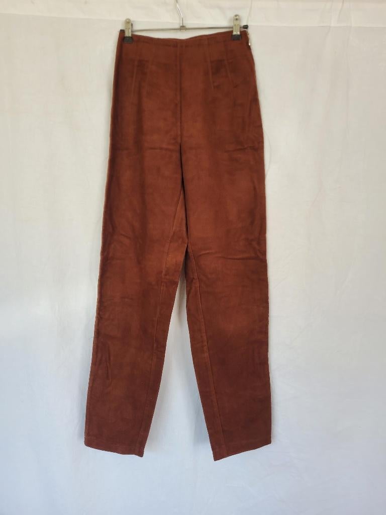 Mooie bruine katoenen bandplooi broek mt 36 merk Corel, Kleding | Dames, Broeken en Pantalons, Zo goed als nieuw, Maat 36 (S)