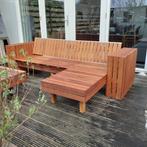 Design lounge set bank met chaise longue van hardhout, Nieuw, 3 zitplaatsen, Bank, Hardhout