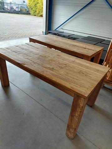 Prachtige oude teak cafe - stam - tafels 180 x 90 cm beschikbaar voor biedingen
