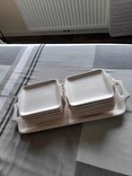 Flora Keramiek Cakeschaal  Gebakstel Petitfour + 12 Bordjes, Keramiek, Ophalen of Verzenden, Effen, Schaal of Schalen