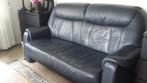 Blauw leren banken, Gebruikt, Overige maten, 150 tot 200 cm, Ophalen of Verzenden