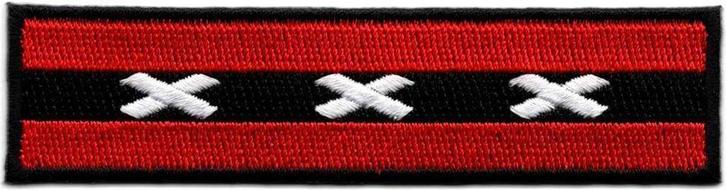 Amsterdam vlag stoffen opstrijk patch embleem #3, Verzamelen, Kleding en Patronen, Nieuw, Shirt, Ophalen of Verzenden