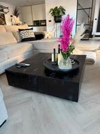 Zwarte blok salon tafel, Huis en Inrichting, Tafels | Salontafels, Ophalen, Gebruikt, 50 tot 100 cm, Vierkant