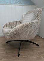 Luxe Draaifauteuil – De Toren Breda – Beige Honingraatstof, Huis en Inrichting, Fauteuils, Ophalen, Gebruikt