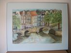 Schilderij Grachtenpanden Amsterdam in Wissellijst - 90 x 70, Ophalen