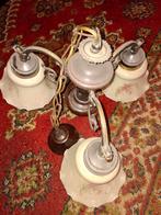 Vintage Plafondlamp met 3 Armen, Ophalen of Verzenden, Gebruikt, Glas, Vintage