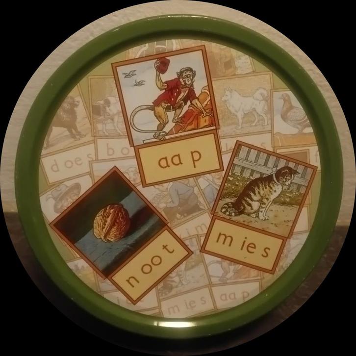 Aap Noot Mies. Vintage Vooraad/koekjes blik.Bewaarblik, Verzamelen, Blikken, Zo goed als nieuw, Overige, Ophalen of Verzenden