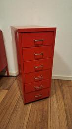 Rood Dossierkastje, Huis en Inrichting, Ophalen, Rood, Minder dan 50 cm, 5 laden of meer