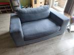 GRATIS 2 zits bank 95x155 cm. blauw spijkerstof basic label, Huis en Inrichting, Banken | Bankstellen, Ophalen, Hout, Gebruikt