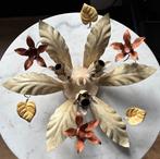 Vintage metalen italiaanse bloem plafoniere plafondlamp blad, Huis en Inrichting, Lampen | Plafondlampen, Ophalen of Verzenden