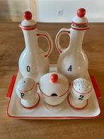 Antieke porceleinen set Olie/Azijn/Peper/Zout, Ophalen of Verzenden