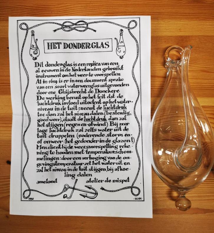 Het Donderglas / Waterbarometer of Stormglas, Audio, Tv en Foto, Weerstations en Barometers, Nieuw, Ophalen of Verzenden