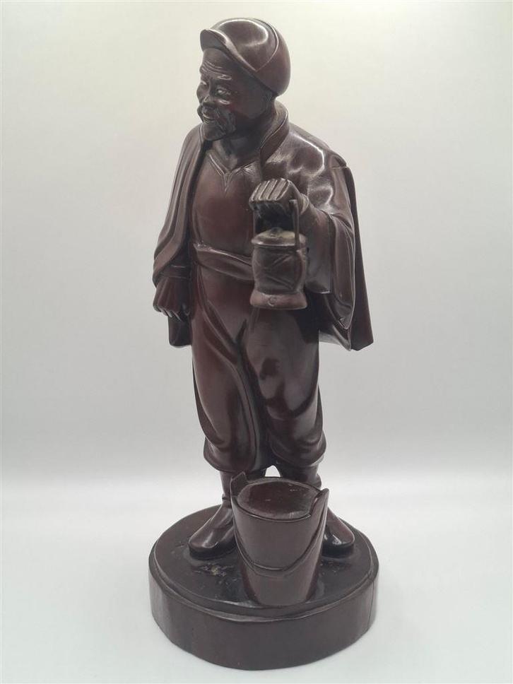 chinees houten beeld, lantaarndrager, Antiek en Kunst, Kunst | Beelden en Houtsnijwerken, Ophalen of Verzenden