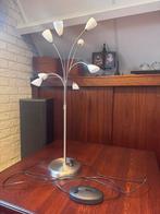 Mooie metalen tafel lamp met witte glazen kapjes, Ophalen, Zo goed als nieuw, Glas, Minder dan 50 cm