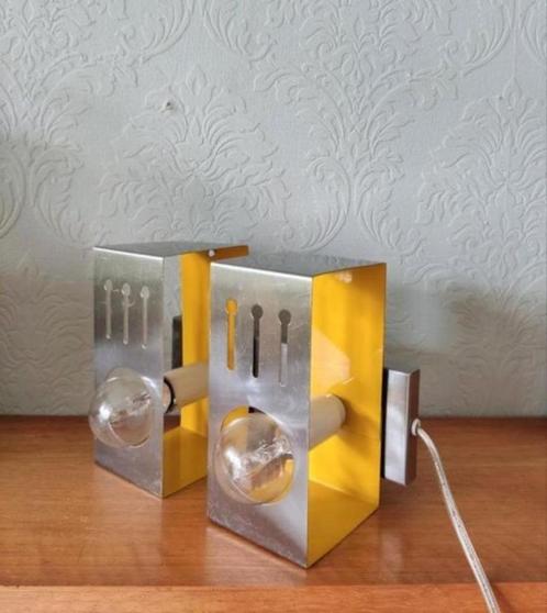 Vintage Dutch design Space Age lamp, Huis en Inrichting, Lampen | Tafellampen, Gebruikt, Minder dan 50 cm, Metaal, Ophalen of Verzenden
